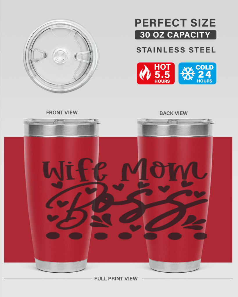 wife mom boss 358#- mom- Tumbler