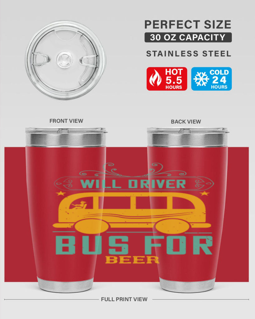 will driver bus for beer Style 6#- bus driver- tumbler