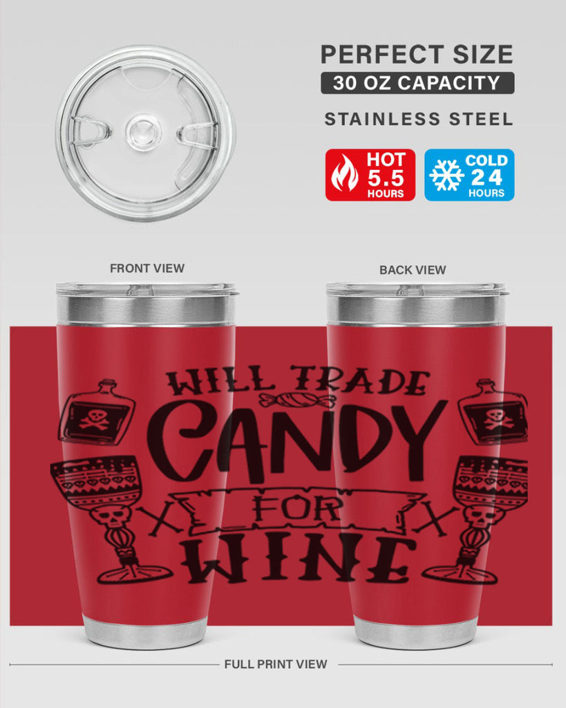 will trade candy for wine 10#- halloween- Tumbler