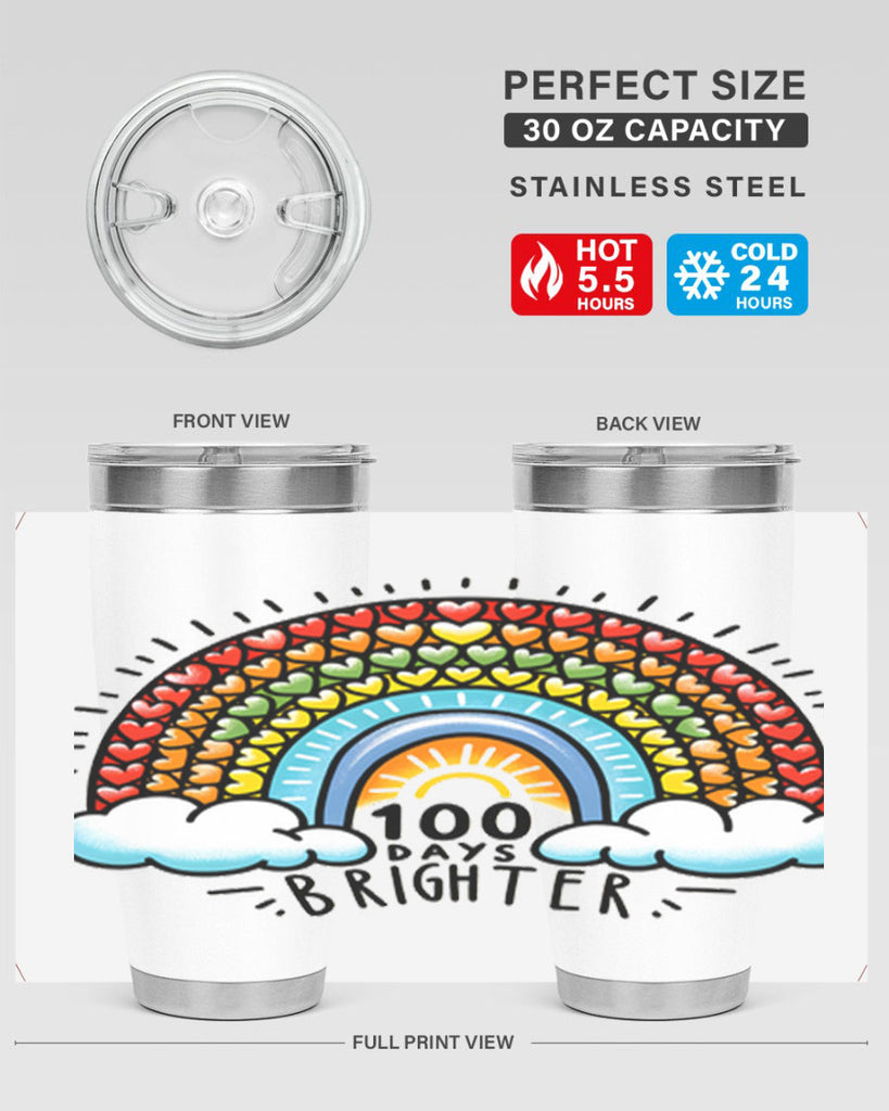 100 Days Brighter PNG 29#- 100 days of school- Tumbler