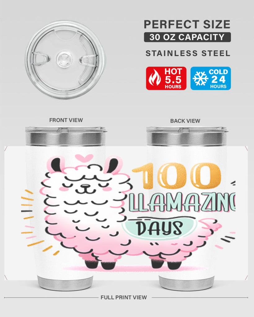 100th Day of School Llama 39#- 100 days of school- Tumbler