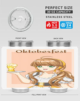 A beautiful girl with beer happy at celebrating the oktoberfest 87#- anime- Tumbler