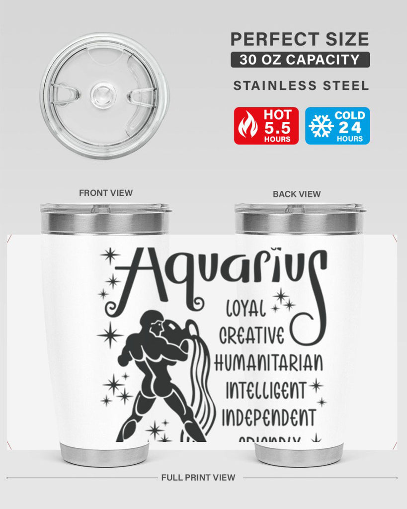 Aquarius 64#- zodiac- Tumbler