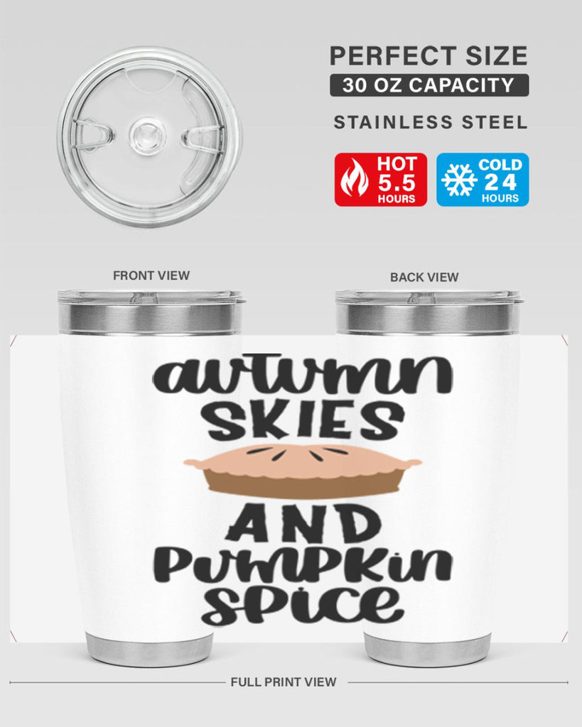 Autumn Skies And Pumpkin Spice 477#- fall- Tumbler