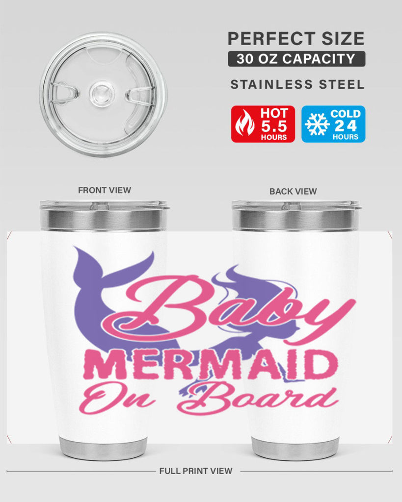 Baby Mermaid On Board 24#- mermaid- Tumbler