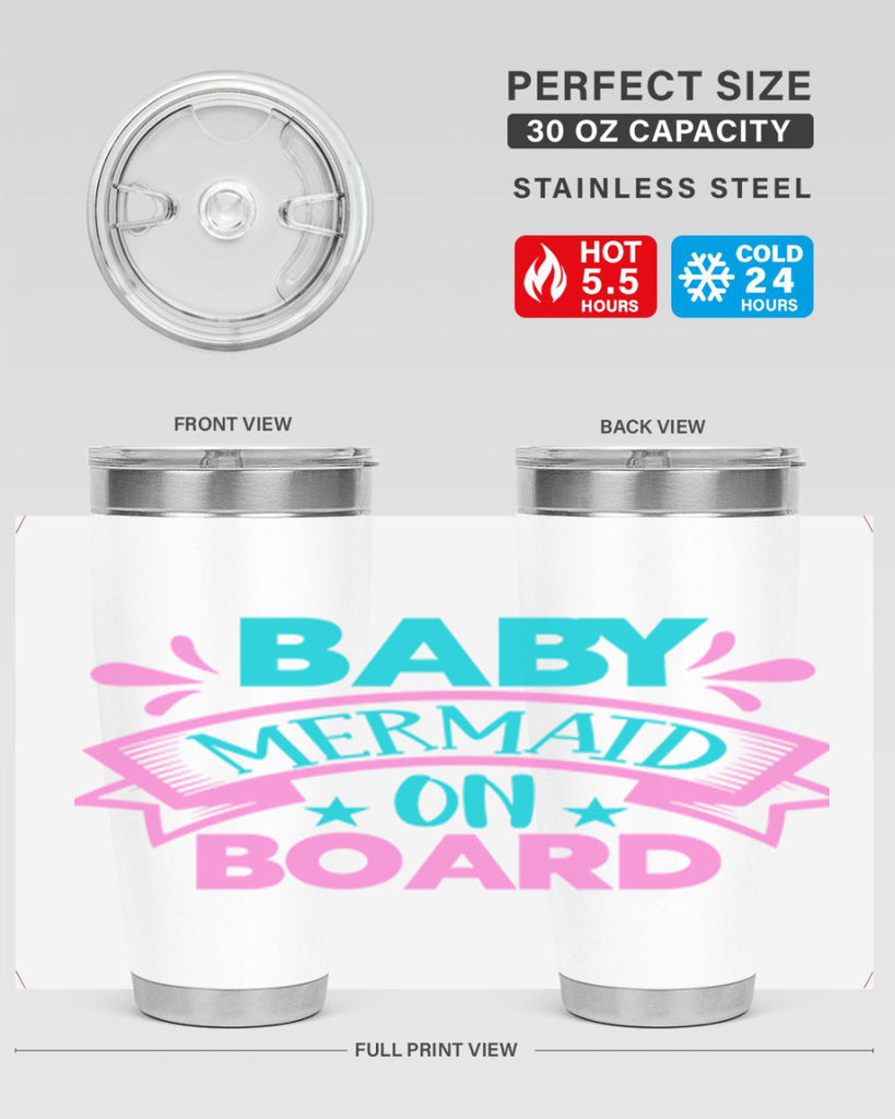 Baby Mermaid On Board 27#- mermaid- Tumbler