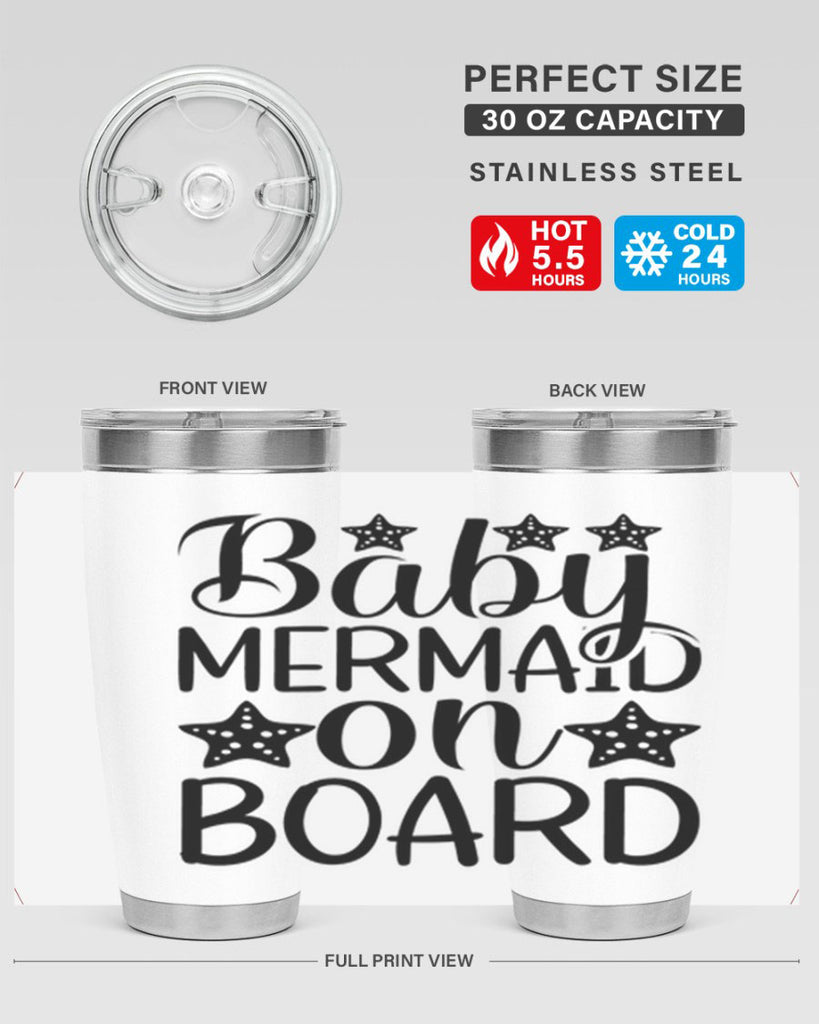 Baby Mermaid On Board 32#- mermaid- Tumbler