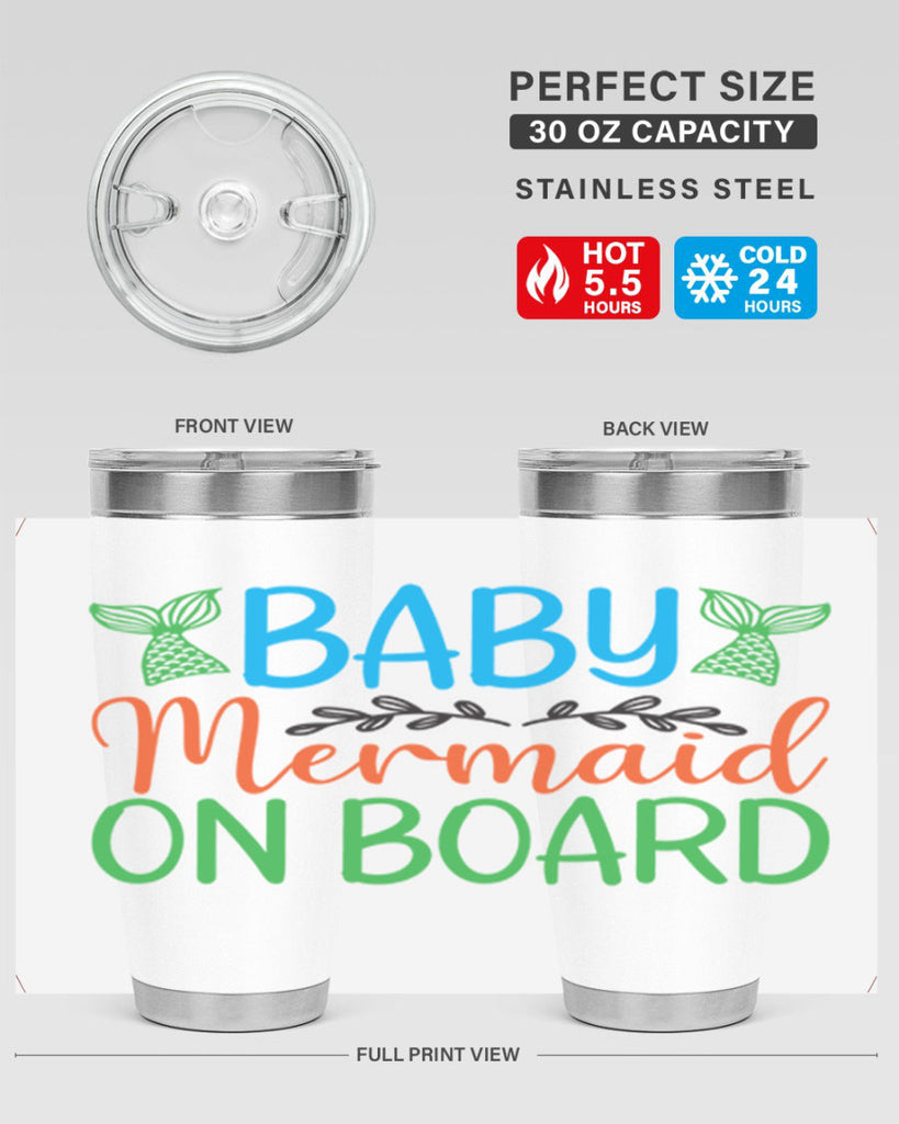 Baby Mermaid On Board 33#- mermaid- Tumbler