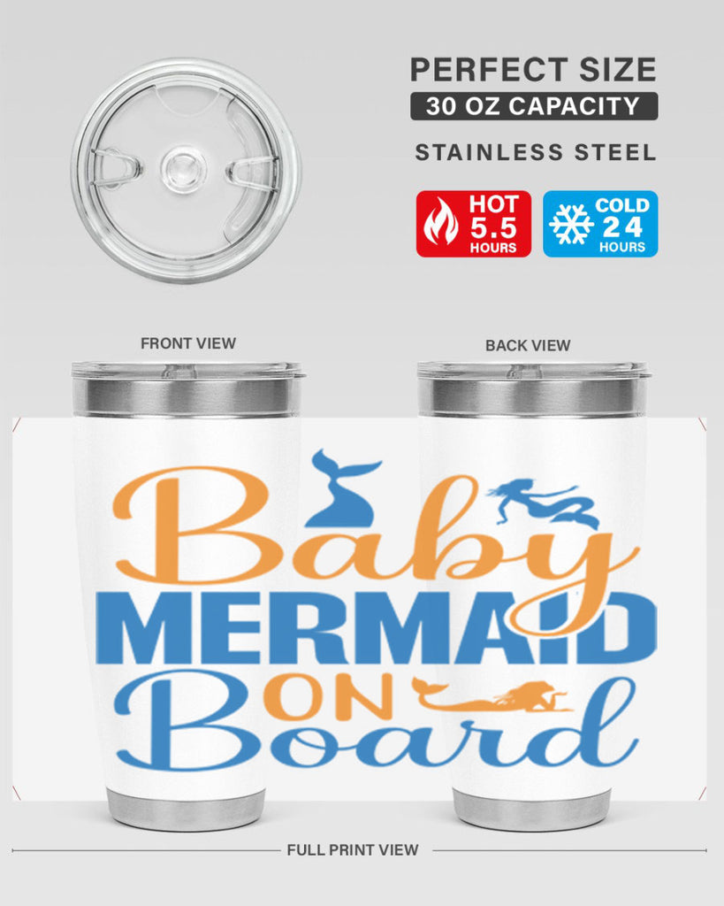 Baby Mermaid on Board 28#- mermaid- Tumbler