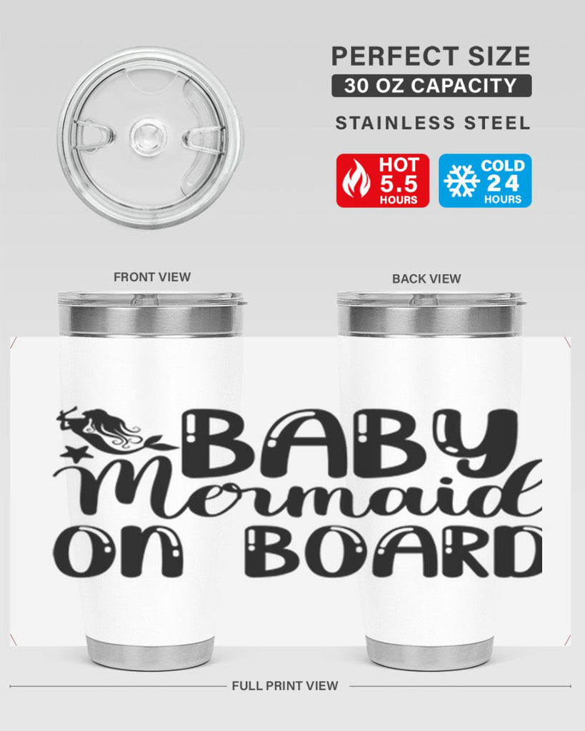 Baby Mermaid on Board 35#- mermaid- Tumbler