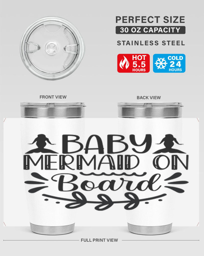 Baby mermaid on board 30#- mermaid- Tumbler