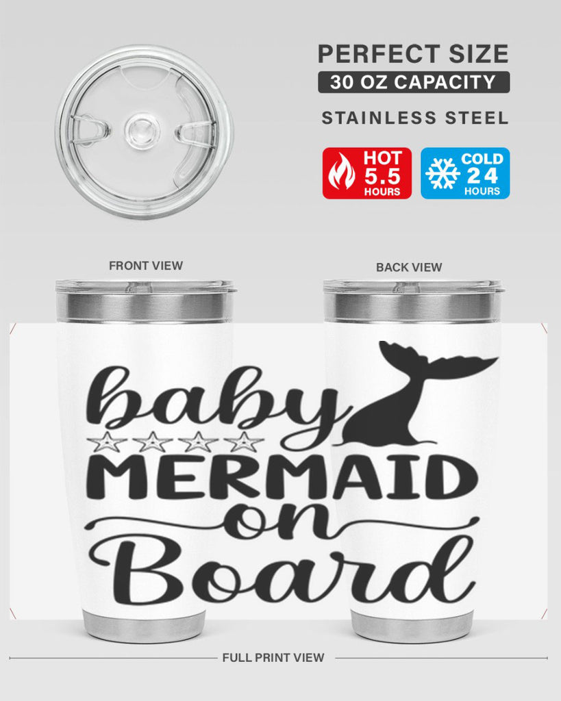 Baby mermaid on board 36#- mermaid- Tumbler