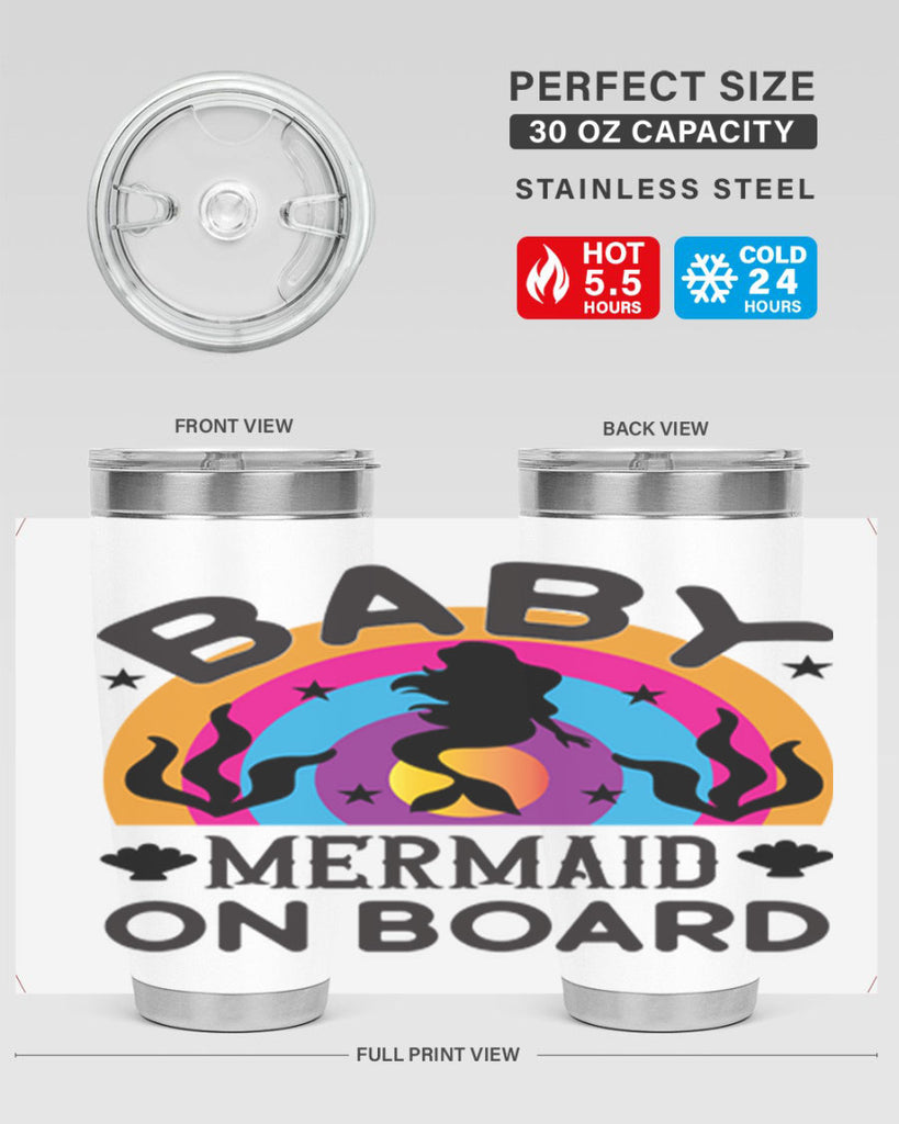 Baby mermaid on board 37#- mermaid- Tumbler