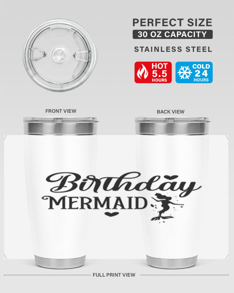 Birthday Mermaid 72#- mermaid- Tumbler