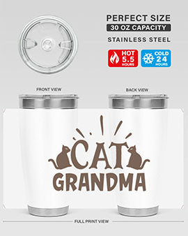 Cat Grandma Style 4#- cat- Tumbler