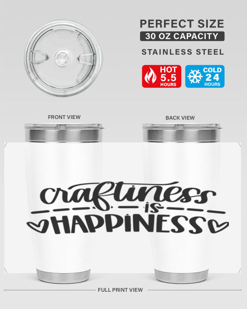 Craftiness Is Happiness 35#- crafting- Tumbler