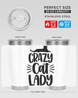 Crazy Cat Lady Style 92#- cat- Tumbler