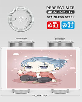 Cute little boy silver hair 78#- anime- Tumbler