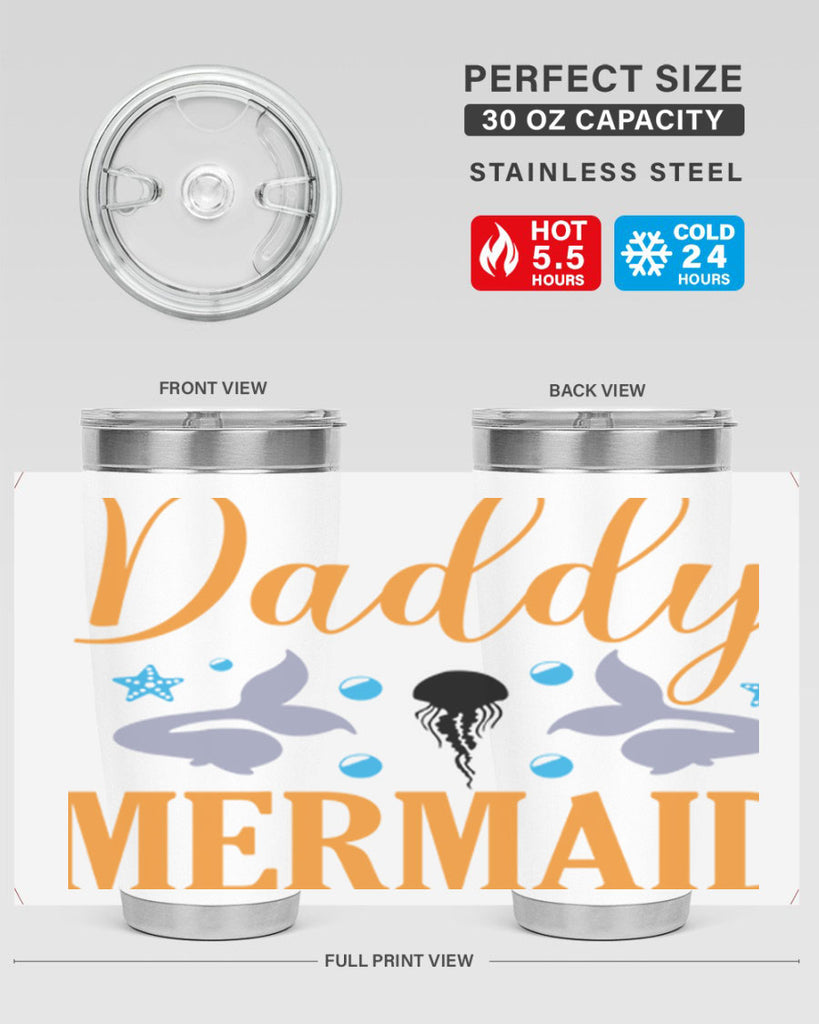 Daddy Mermaid Design 113#- mermaid- Tumbler