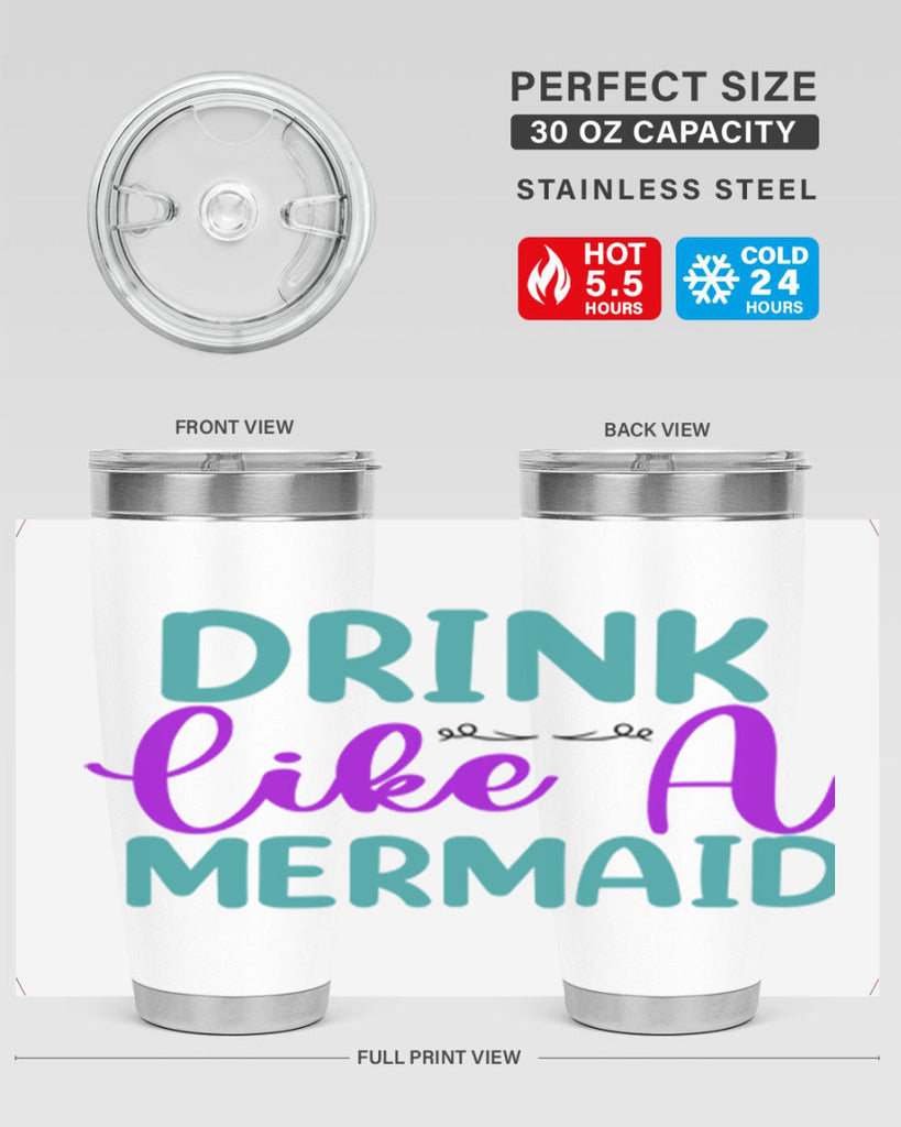 Drink Like A Mermaid 139#- mermaid- Tumbler