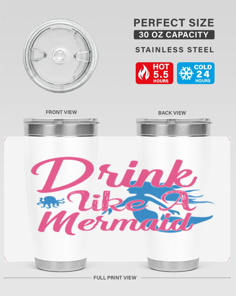 Drink Like A Mermaid 140#- mermaid- Tumbler