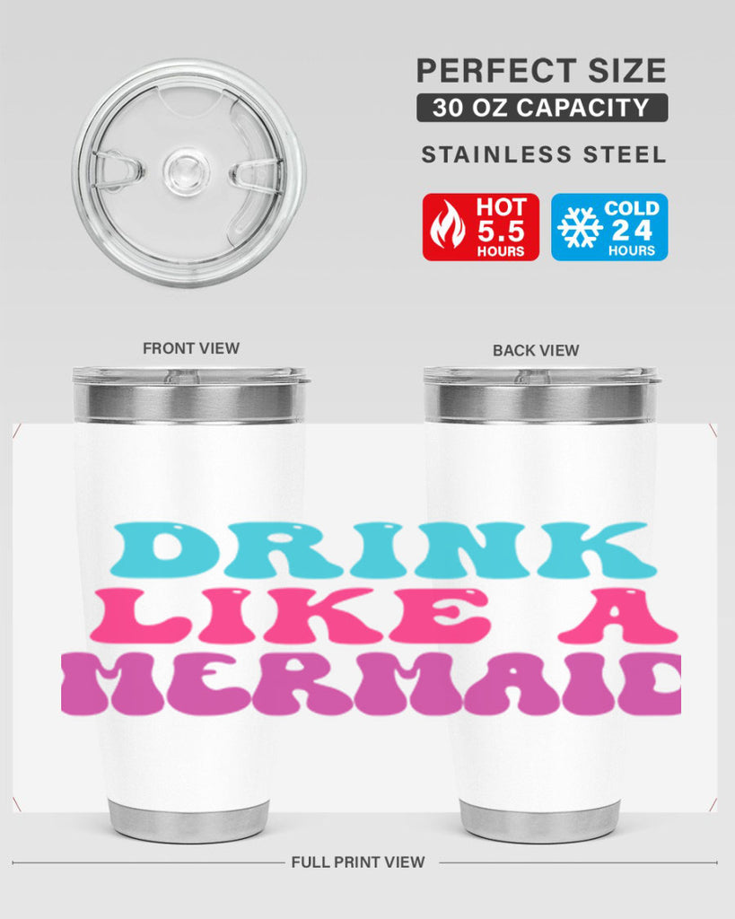 Drink Like A Mermaid 141#- mermaid- Tumbler