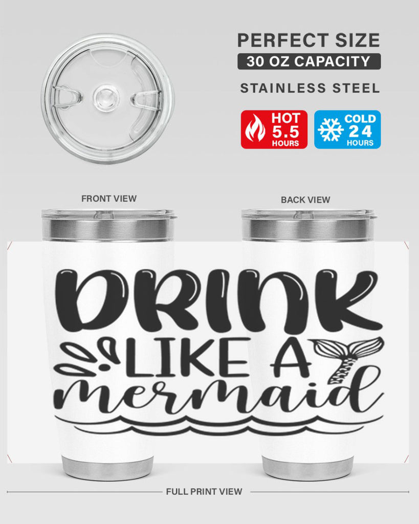 Drink Like A Mermaid 145#- mermaid- Tumbler