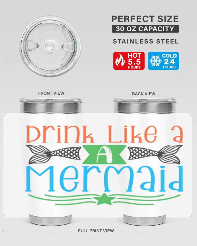 Drink Like A Mermaid 146#- mermaid- Tumbler