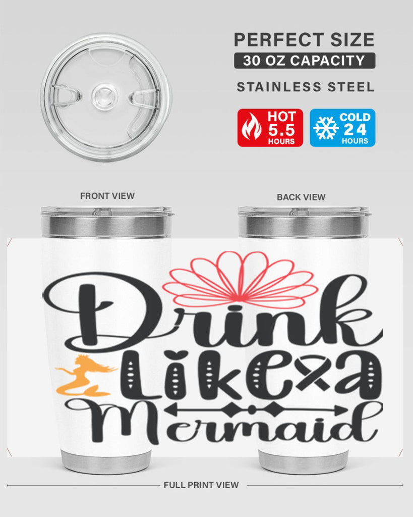 Drink Like a Mermaid 151#- mermaid- Tumbler