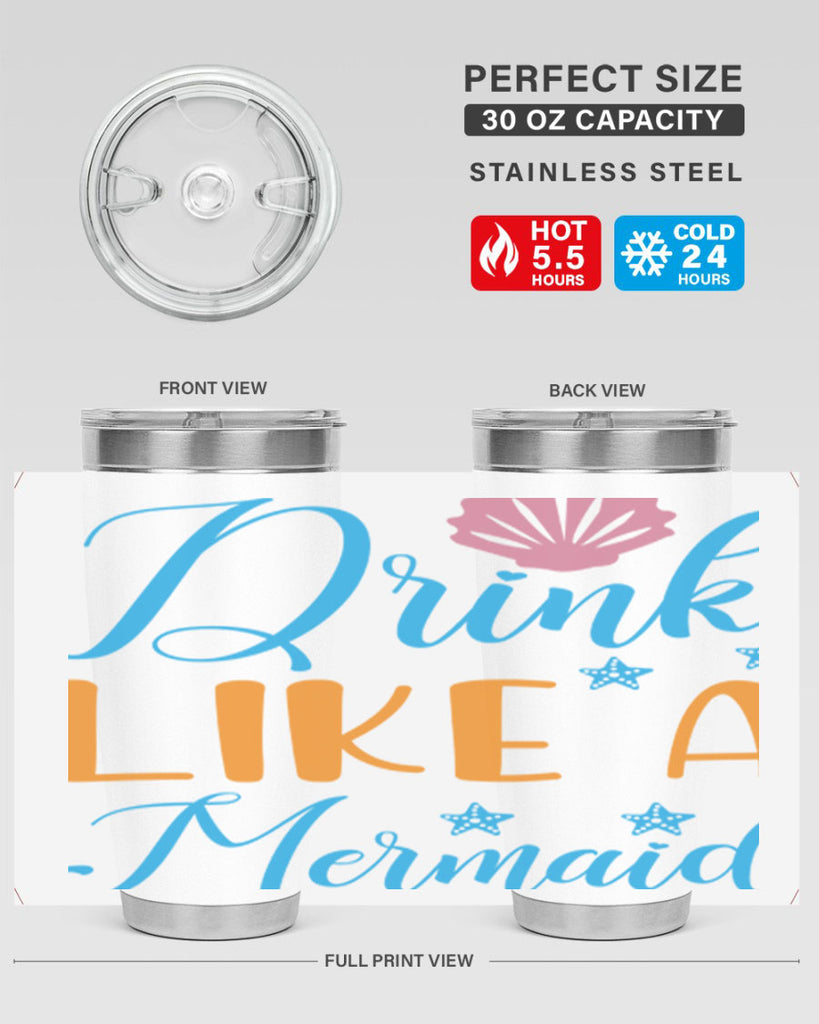 Drink Like a Mermaid 153#- mermaid- Tumbler