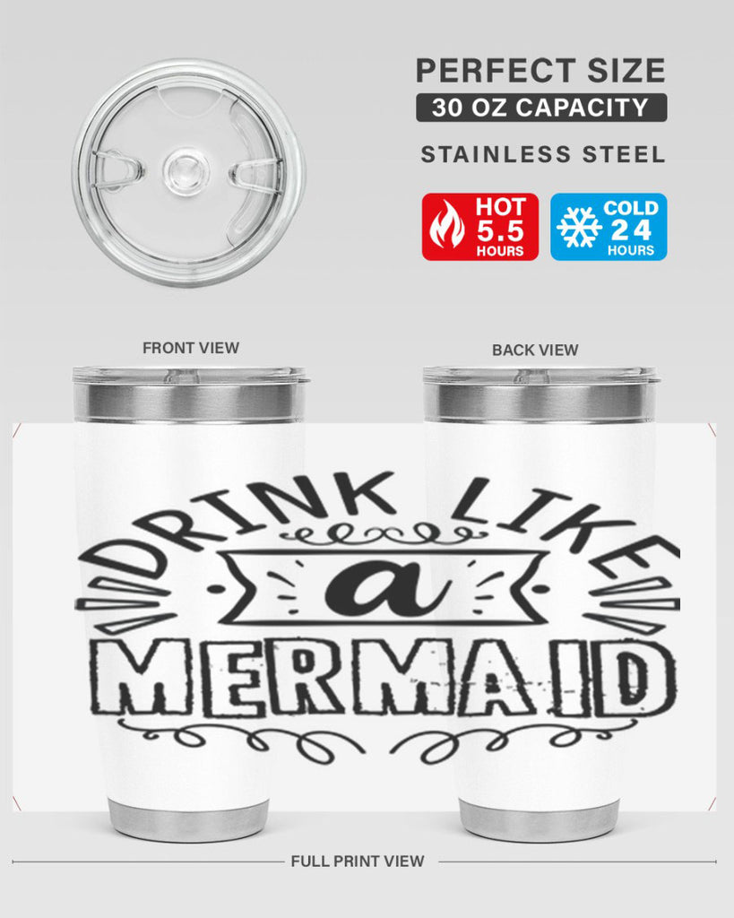 Drink like a mermaid 143#- mermaid- Tumbler