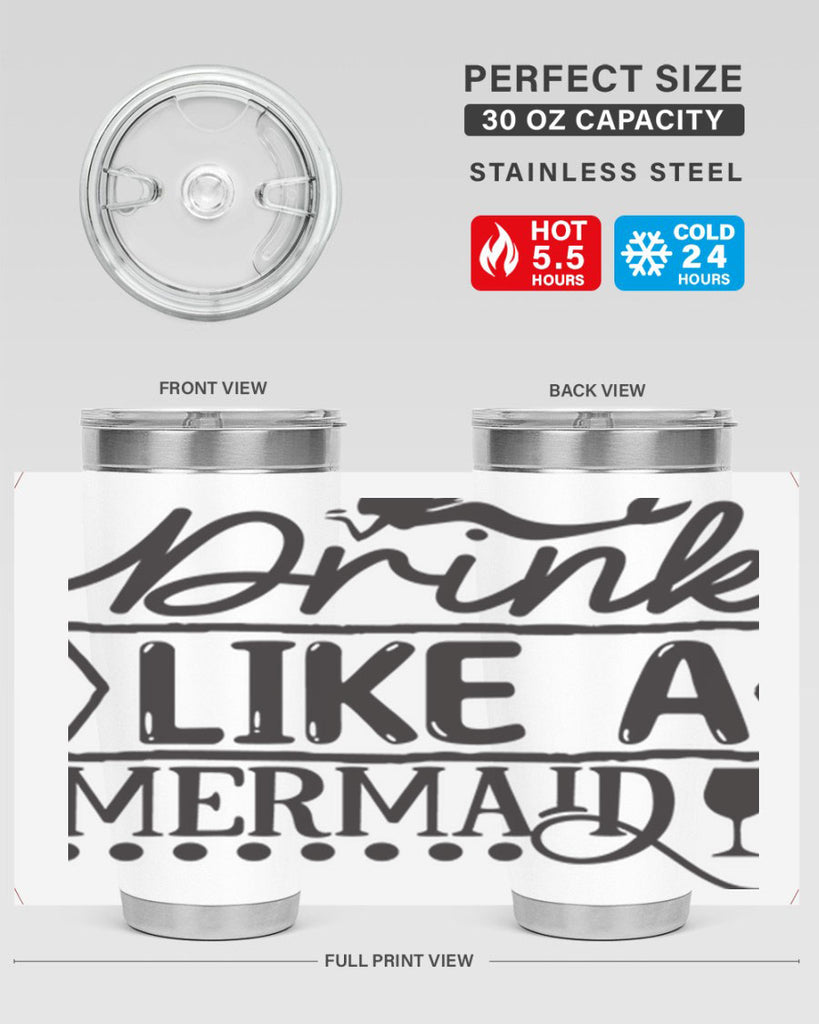 Drink like a mermaid 147#- mermaid- Tumbler