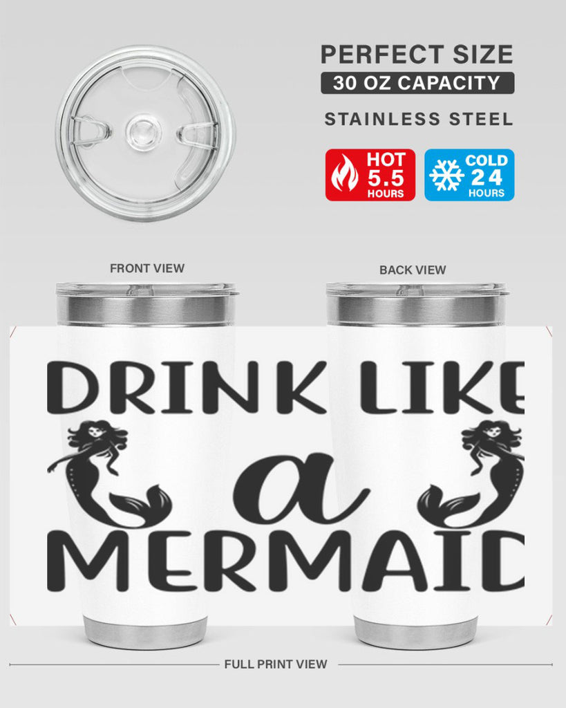 Drink like a mermaid 148#- mermaid- Tumbler