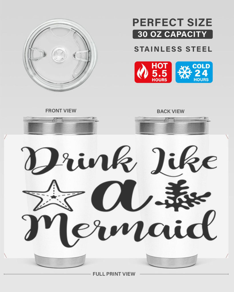 Drink like a mermaid 149#- mermaid- Tumbler