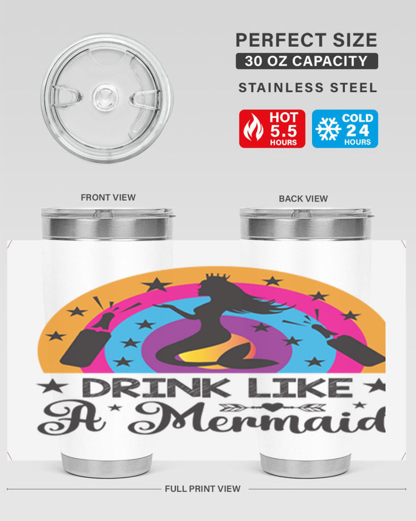 Drink like a mermaid 150#- mermaid- Tumbler