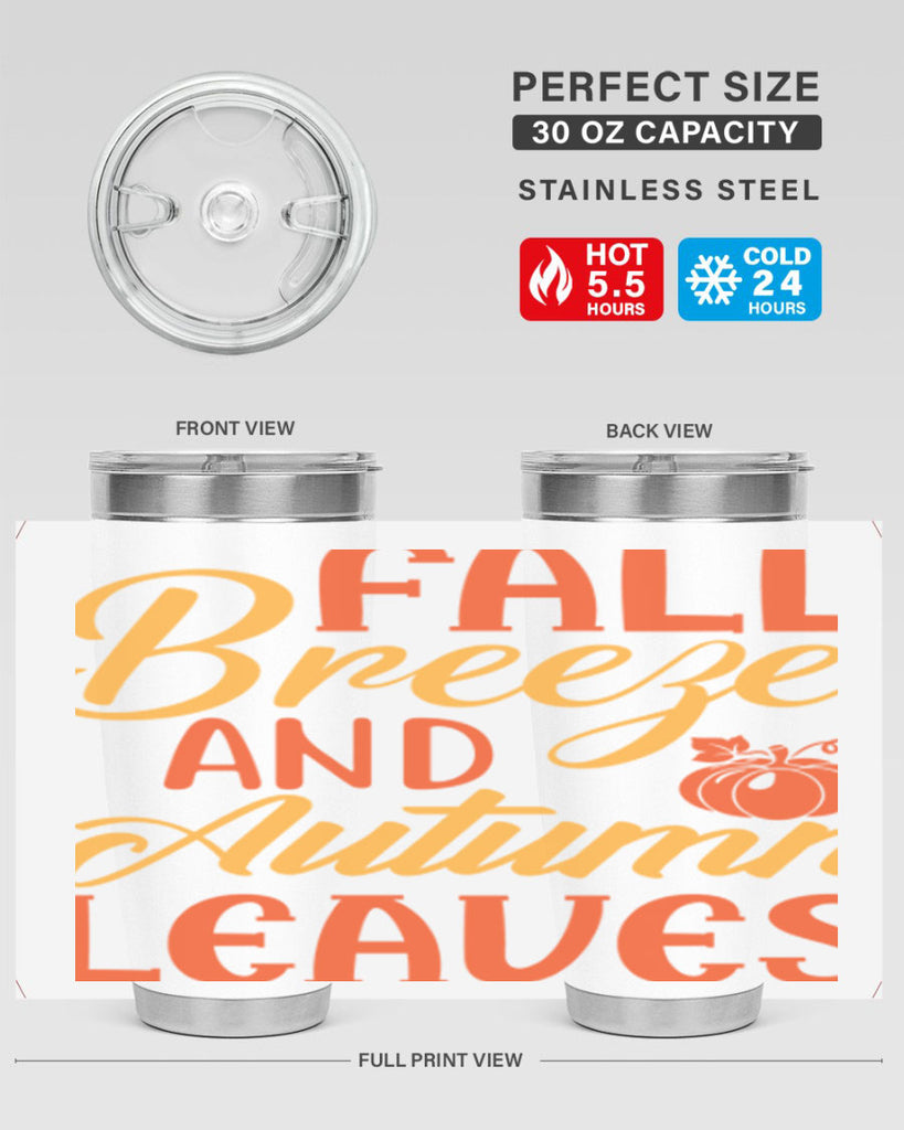 Fall Breeze and Autumn Leaves 92#- fall- Tumbler