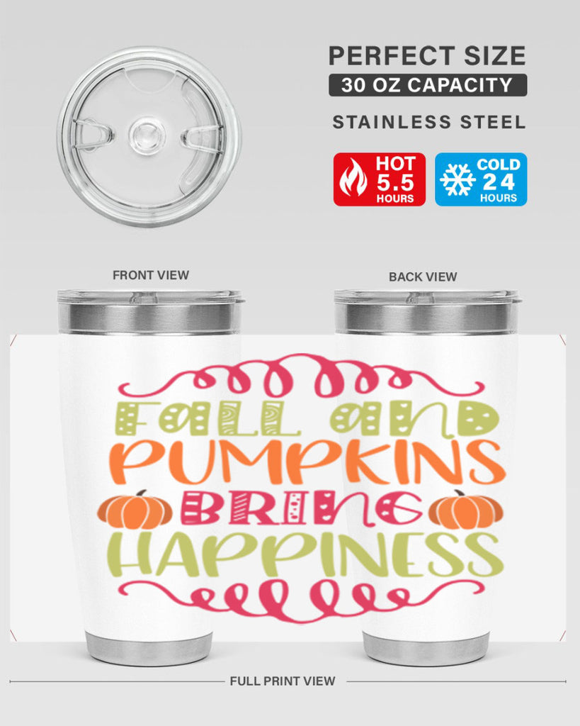 Fall and Pumpkins bring Happiness 86#- fall- Tumbler
