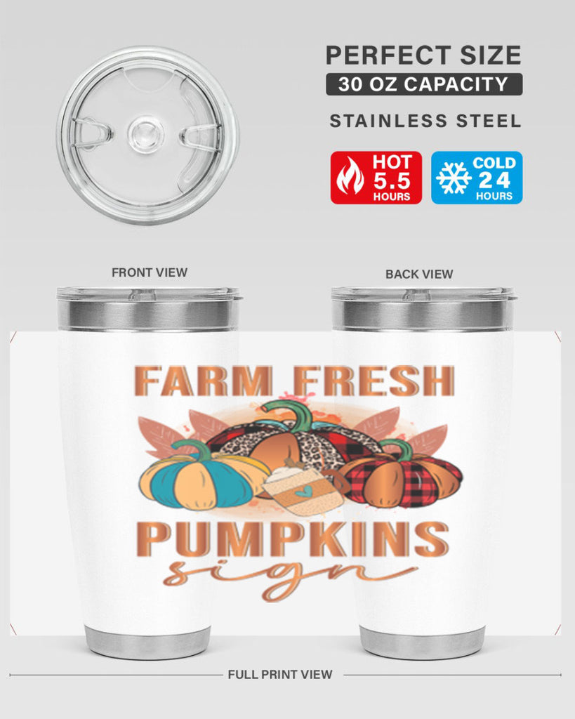 Farm Fresh Pumpkins Sign 175#- fall- Tumbler