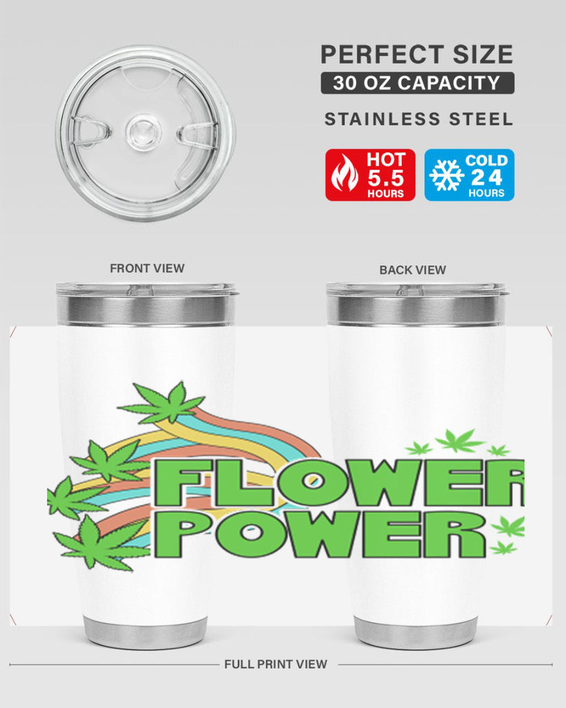 Flower Power Cannabis leaf 86#- marijuana- Tumbler