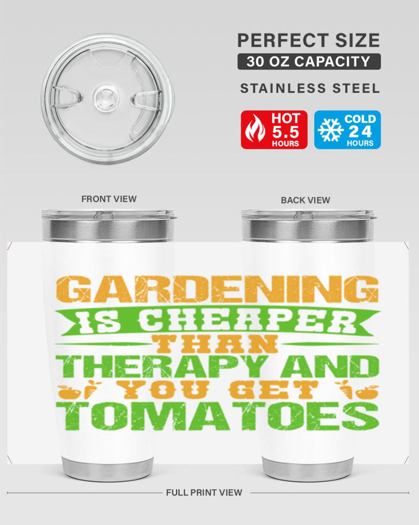 Gardening is cheaper than therapy 63#- farming and gardening- Tumbler