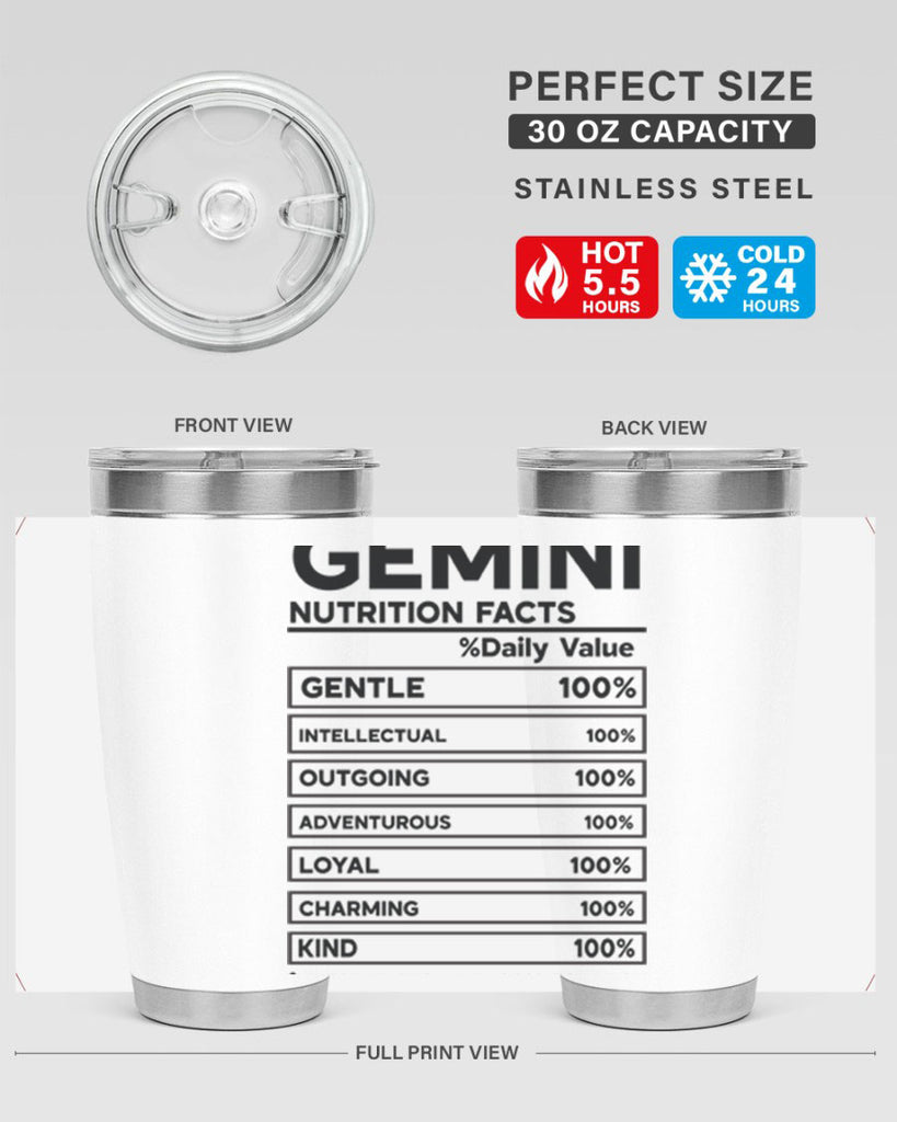 Gemini Nutrition Facts 220#- zodiac- Tumbler