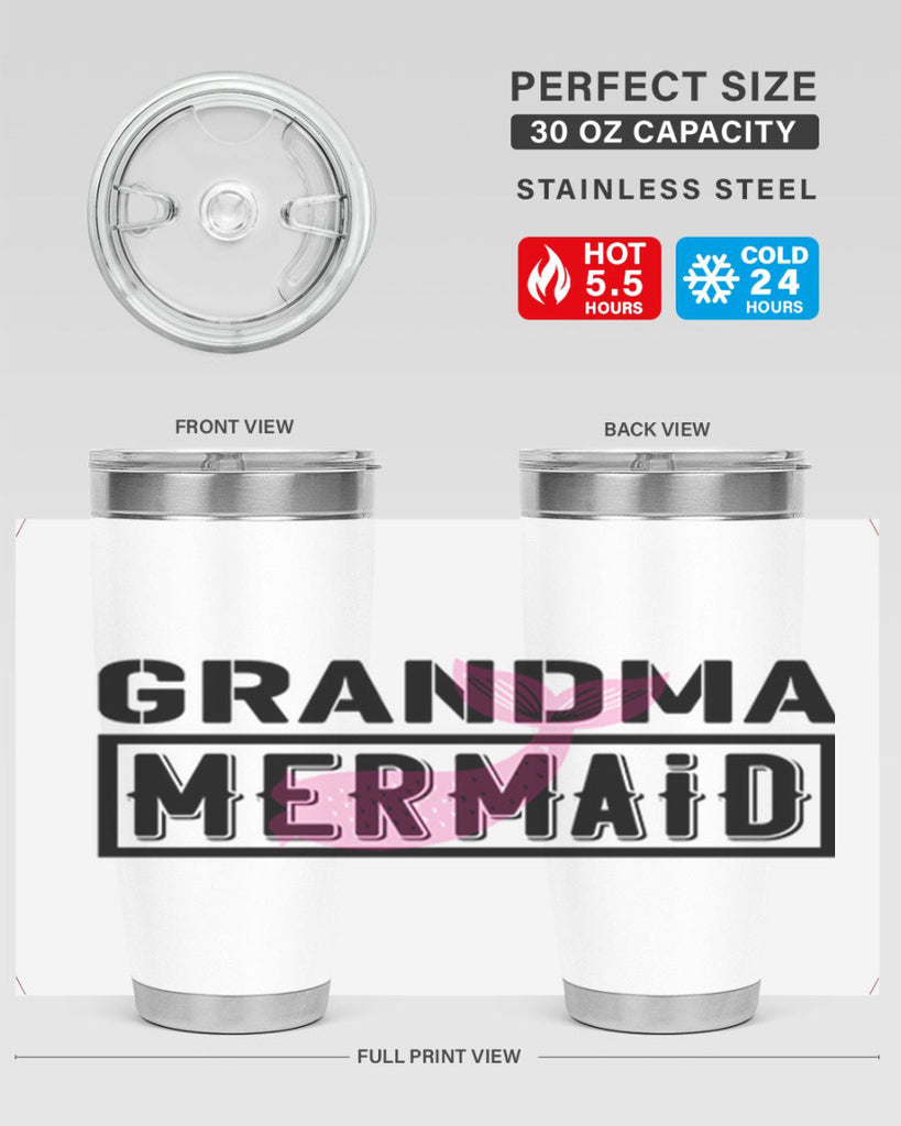 Grandma mermaid 203#- mermaid- Tumbler