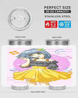 Happy and funny girl with black yellow dress in summer 41#- anime- Tumbler