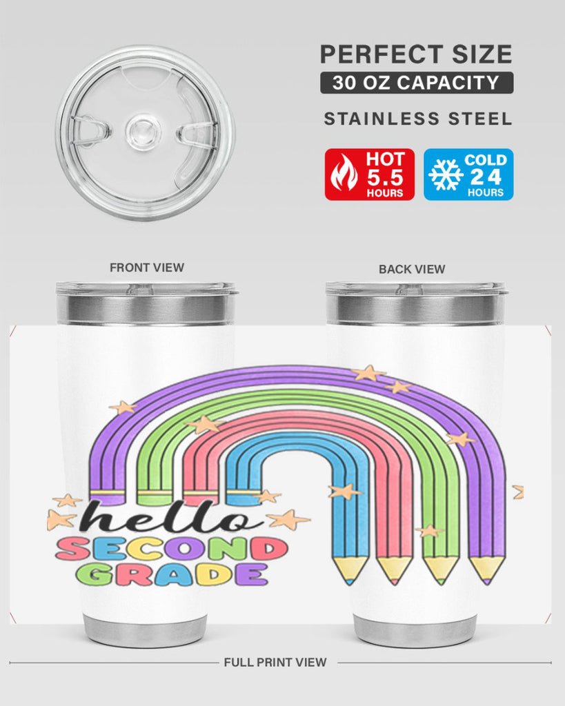 Hello 2nd Grade Pencil Rainbow 11#- second grade- Tumbler