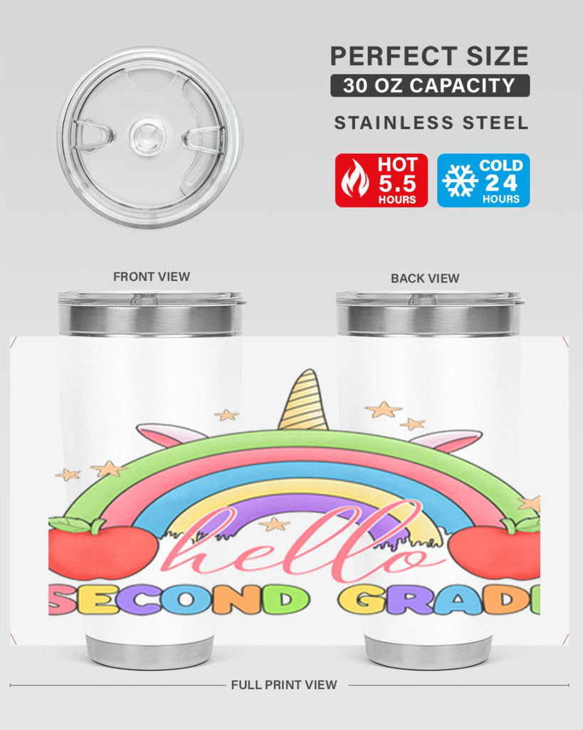 Hello 2nd Grade Unicorn Rainbow 13#- second grade- Tumbler