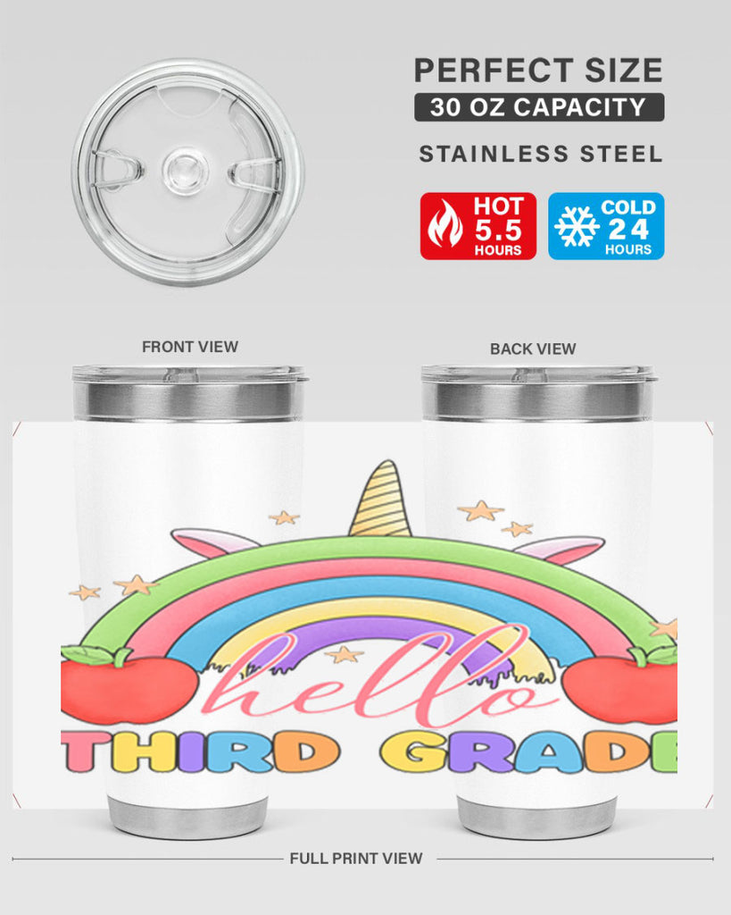 Hello 3rd Grade Unicorn Rainbow 13#- 3rd grade- Tumbler