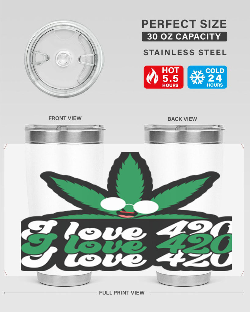 I love 420 123#- marijuana- Tumbler