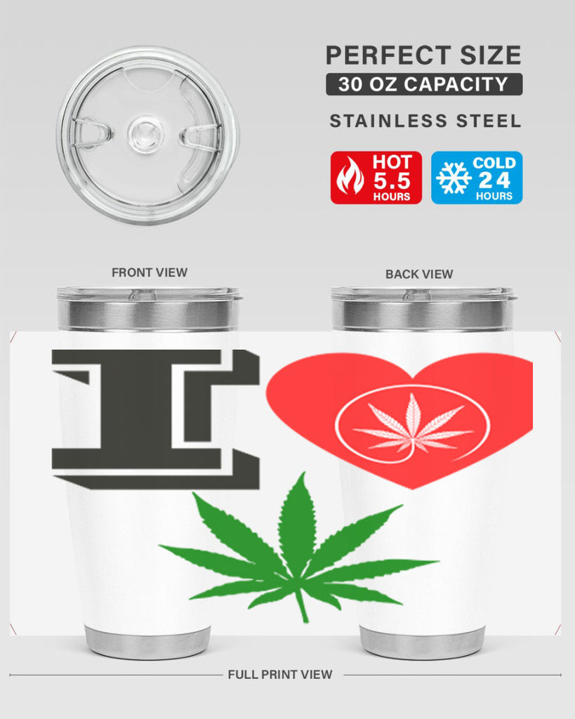 I love Cannabis heart 126#- marijuana- Tumbler