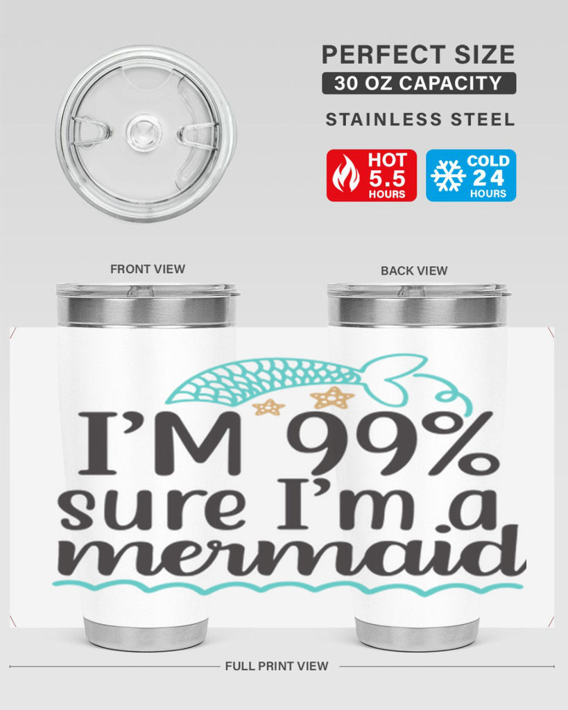 I’m sure I’m a mermaid 286#- mermaid- Tumbler