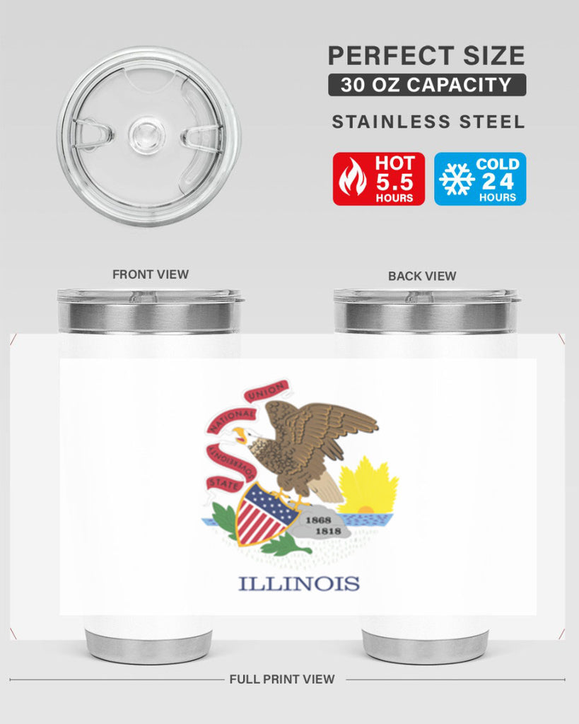 Illinois 39#- Us Flags- Tumbler